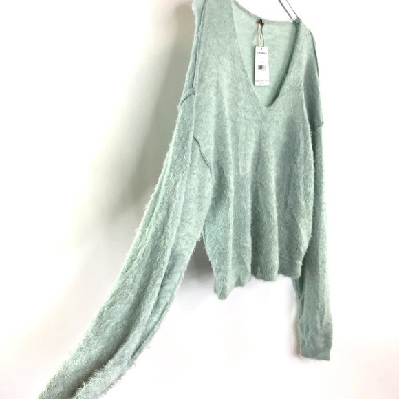 NWT FREE PEOPLE Princess V-Neck Sweater Mint #AU19 - Picture 4 of 8